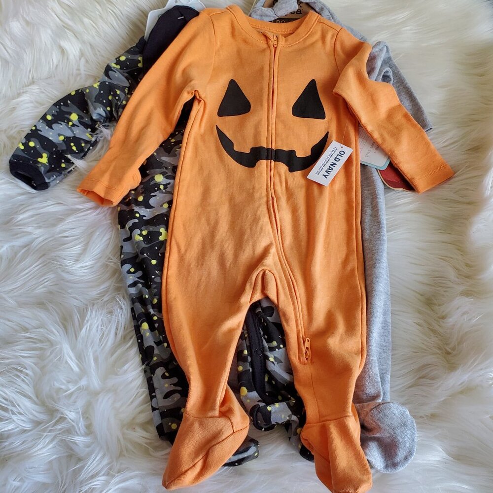 Chick Pea/Contact/Old Navy Unisex Baby Onesie Pajama Bundle SZ 6-9M